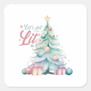 Laten we verlicht worden vierkante sticker