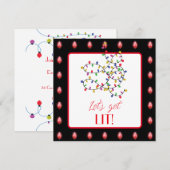 Laten we verlichte kerst cocktail uitnodiging (Voorkant / Achterkant)