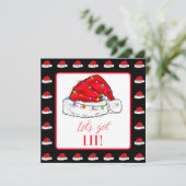 Laten we verlichte kerst cocktail uitnodiging (Staand voorkant)