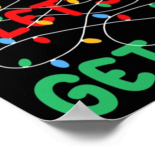 Laten we verlichte kerstverlichting kerst pyjama v poster (Hoek)