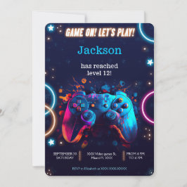 Laten we videogame verjaardag spelen kaart