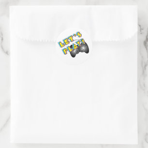 Laten we videospelletjes spelen ronde sticker