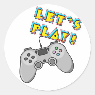 Laten we videospelletjes spelen ronde sticker