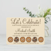 Laten we vieren dat Bagel Graduation Party Brunch Kaart (Staand voorkant)