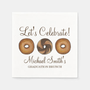 Laten we vieren dat Bagel Graduation Party Brunch Servet