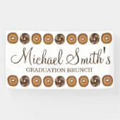 Laten we vieren dat Bagel Graduation Party Brunch Spandoek (Horizontaal)