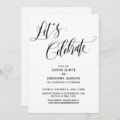 Laten we vieren Uitgebreid script zwart en wit Kaart (Voorkant / Achterkant)