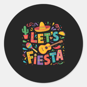 Laten we vijf mei feest vieren Mexicaanse hoed par Ronde Sticker