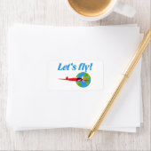 Laten we vliegen etiket (Insitu)