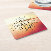 Laten we vlinder hebben vierkante kartonnen onderzetter (Schuin)