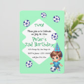 Laten we Voetbal Verjaardagsfeestje spelen Kaart (Staand voorkant)