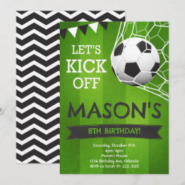 Laten we voetbal verjaardagsuitnodiging aftrappen kaart