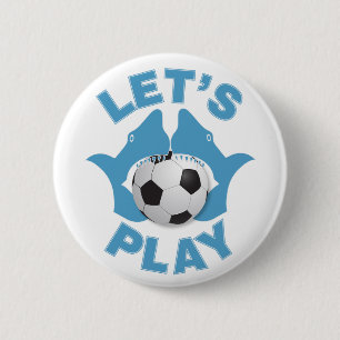 Laten we voetballen ronde button 5,7 cm