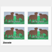 Laten we vrienden zijn, twee bruine honden sticker (Vel)