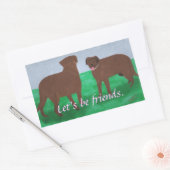 Laten we vrienden zijn, twee bruine honden sticker (Envelop)