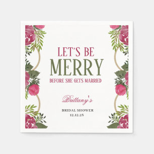 Laten we vrolijk zijn Kerstmis Bruids Douche uitno Servet