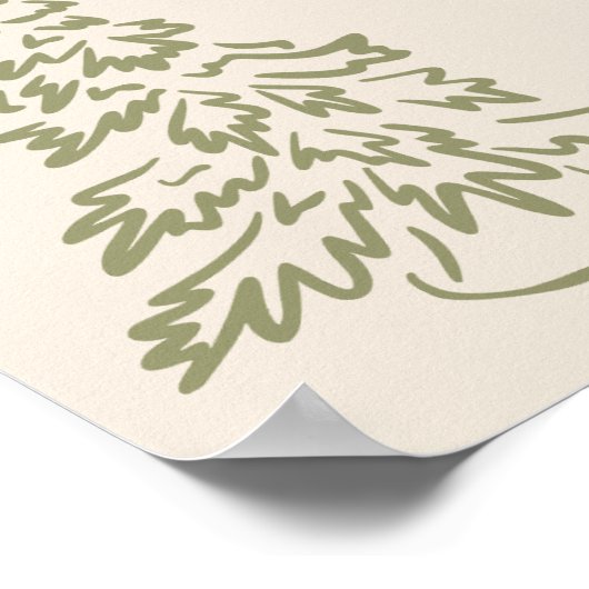 Laten we vrolijk zijn Whimsical Christmas Vrijgeze Poster (Hoek)