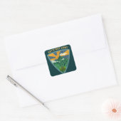 Laten we  wandeling verliezen vierkante sticker (Envelop)