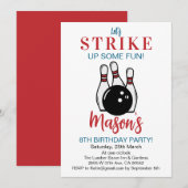 Laten we wat leuke bowlingverjaardag vieren kaart (Voorkant / Achterkant)