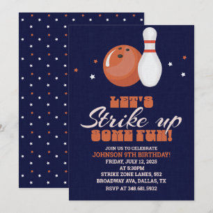 Laten we wat plezier maken! Bowling Birthday Kaart