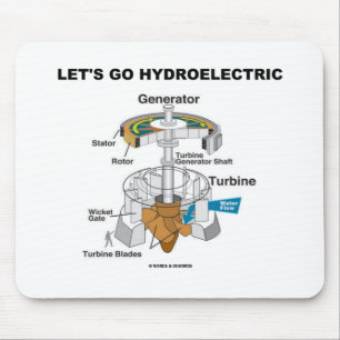 Laten we waterkracht gebruiken (turbinegenerator) muismat