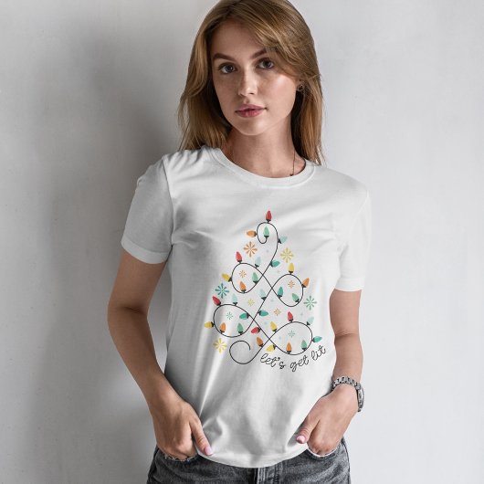 Laten we weg - kerstlichten t-shirt