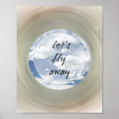 laten we wegvliegen om poster blauwe lucht en wolk (Voorkant)