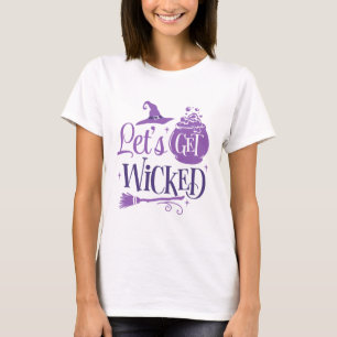 Laten we Wicked Witches Pet en bezem Halloween kri T-shirt