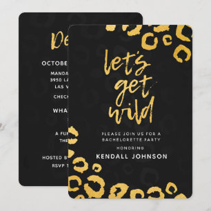 Laten we Wild Black en Gold Leopard Bachelorette k Kaart
