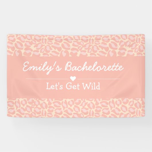 Laten we Wild Fun Cheetah Pink Bachelorette Party  Spandoek (Horizontaal)