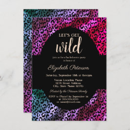 Laten we Wild Gold Leopard Paarse afdrukken Kaart