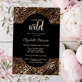Laten we Wild Leopard Print Bruin Bachelorette Kaart