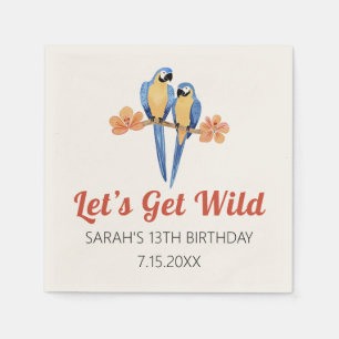 Laten we Wild Macaw Oerwoud Waterverf Servet