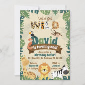 Laten we Wild Safari verjaardagsuitnodiging krijge Kaart (Voorkant)