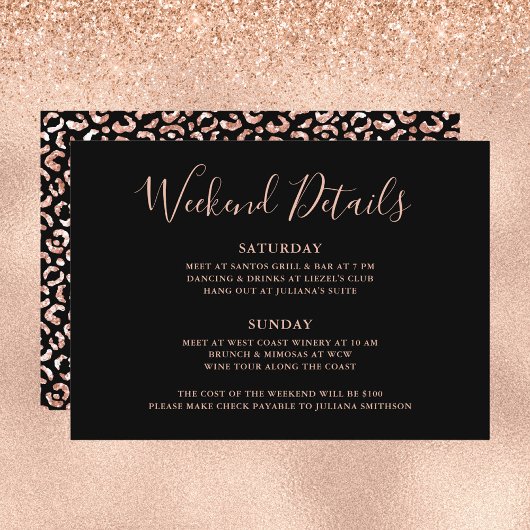 Laten we Wild Weekend Detail Leopard Bachelorette  Kaart