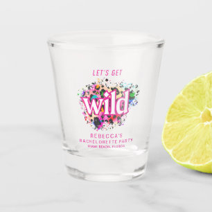 Laten we wild worden Cheetah Bachelorette-feest Shot Glas