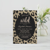 Laten we Wild Worden, Dier Luipaardprint Bachelore Kaart (Staand voorkant)