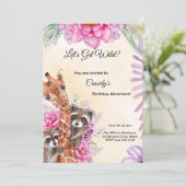 Laten we wild worden! Kinder Oerwoud Party Invitat Kaart (Staand voorkant)