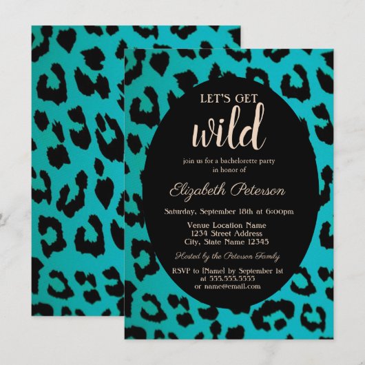 Laten we Wilde Chic Leopard Print Bachelorette hal Kaart (Voorkant / Achterkant)