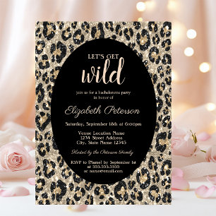 Laten we Wilde Glitter Luipaardprint Bachelorette Kaart
