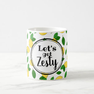 Laten we Zesty Funny Quote Lemon Clip art Patroon Koffiemok