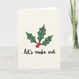 Laten we zoenen onder de mistletoe kus kaart