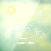 Laten wij Hem aanbidden, engel en ster Raamsticker (Vel 3)