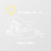 Laten wij Hem aanbidden, engel en ster Raamsticker (Vel)