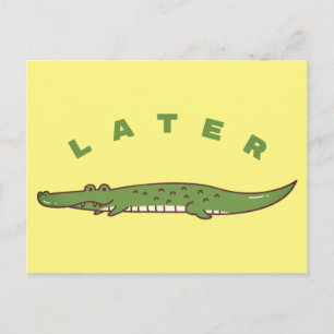 Later Alligator Ansichtkaart - Speelse Afscheid On Feestdagenkaart