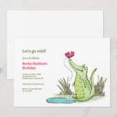 Later Alligator Birthday Party Kaart (Voorkant / Achterkant)