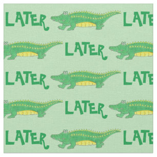 Later Gator Green Yellow Alligator Crocodile Croco Stof