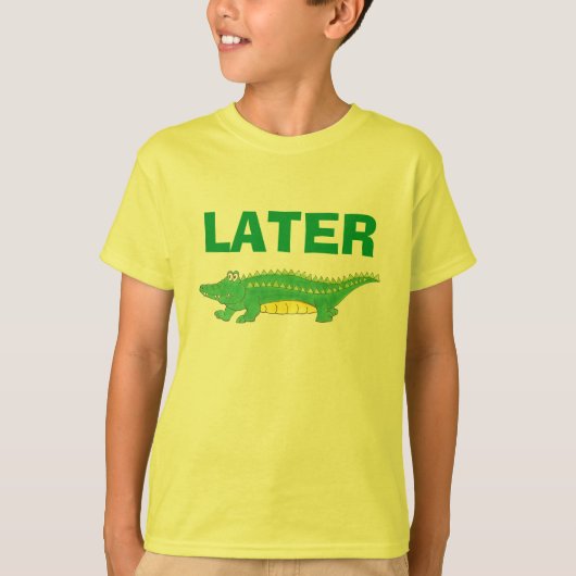Later Gator Green Yellow Alligator Tee Shirt (Voorkant)