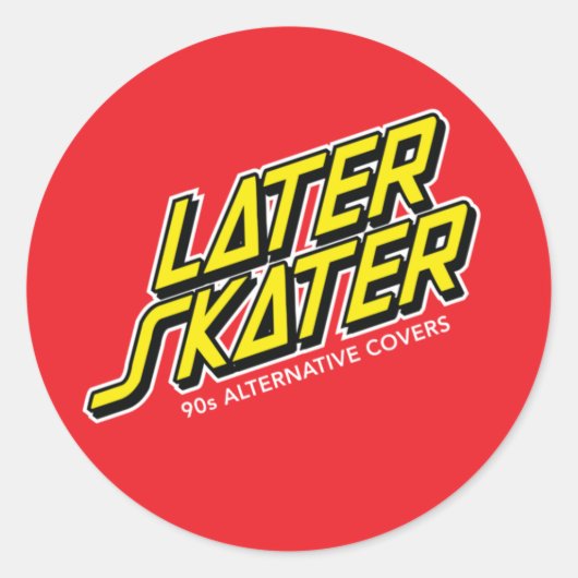 Later Skater Ronde Sticker (Voorkant)