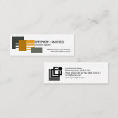 Laterale witte rebar bouwstenen mini visitekaartje (Voorkant / Achterkant)